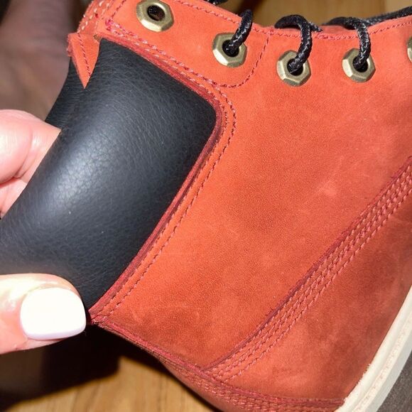 Red Suede Black Leather TIMBERLAND Boots Red Suede Black Leather TIMBERL… - Picture 3 of 16